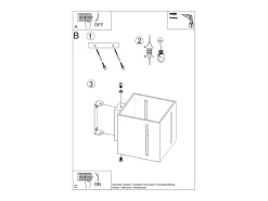 Sollux Lighting Sollux PIXAR - 1 pared a ras de luz claro, G9 Gris
