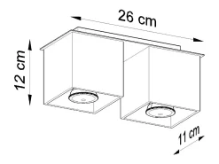 Sollux Lighting Sollux QUAD - 2 Downlight de superficie blanca, GU10 Blanco Sale