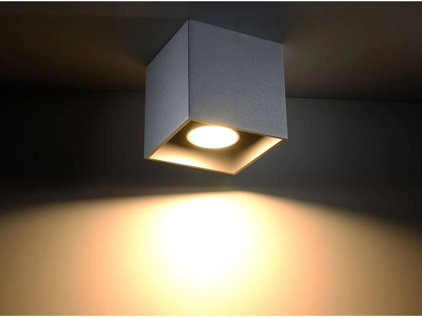 Sollux Lighting Plafón-Sollux QUAD - 1 Downlight de superficie , GU10 Gris