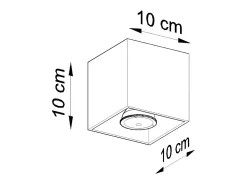 Sollux Lighting Plafón-Sollux QUAD - 1 Downlight de superficie , GU10 Gris