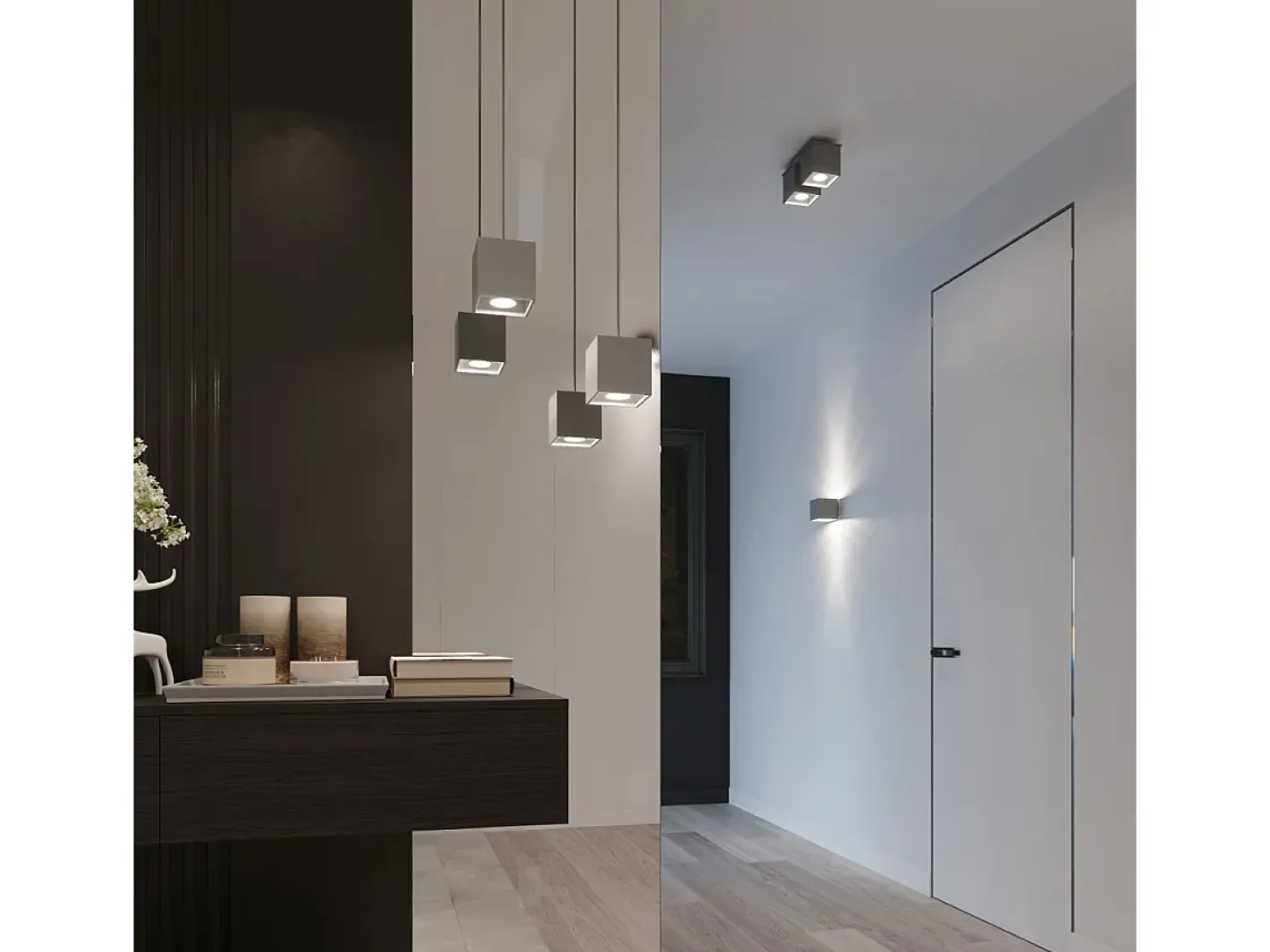 Sollux Lighting Plafón-Sollux QUAD - 1 Downlight de superficie , GU10 Gris