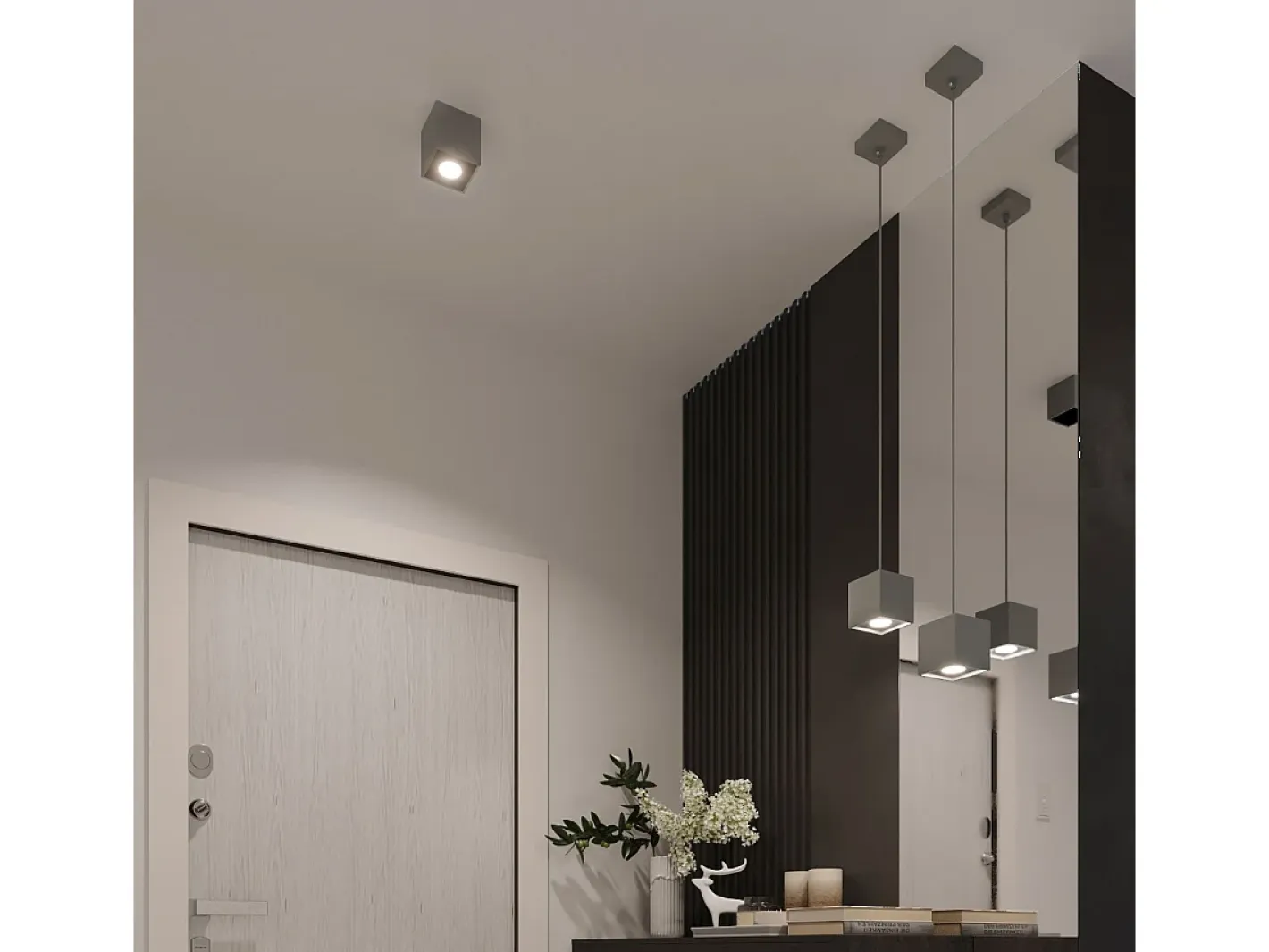Sollux Lighting Plafón-Sollux QUAD - 1 Downlight de superficie , GU10 Gris