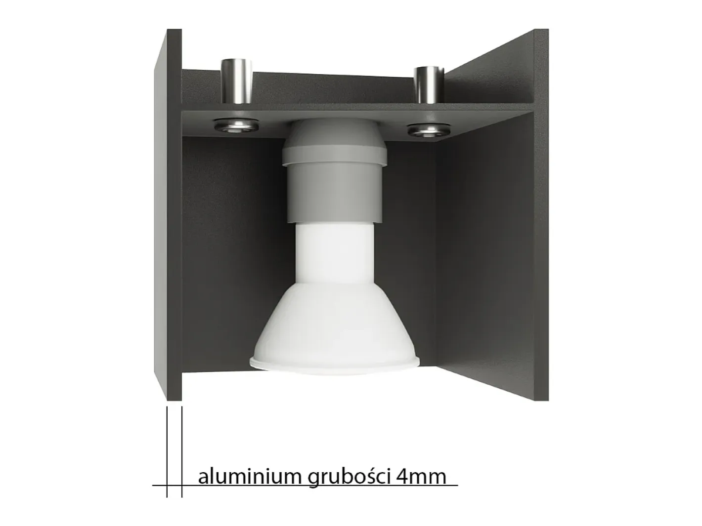 Sollux Lighting Plafón-Sollux QUAD - 1 Downlight de superficie , GU10 Gris