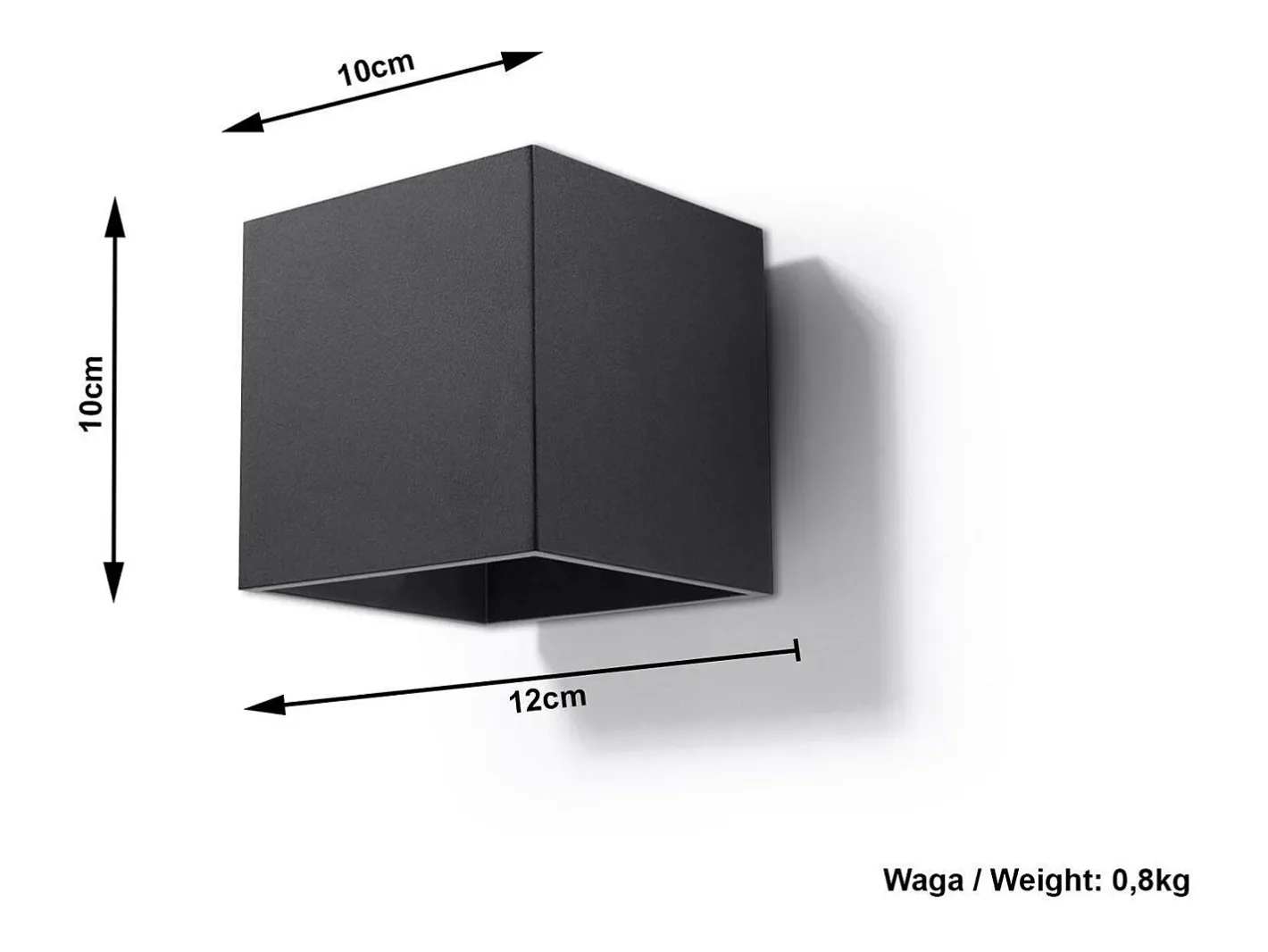 Sollux Lighting Sollux QUAD - 1 lámpara de pared Light Up Down Negra, G9 Negro