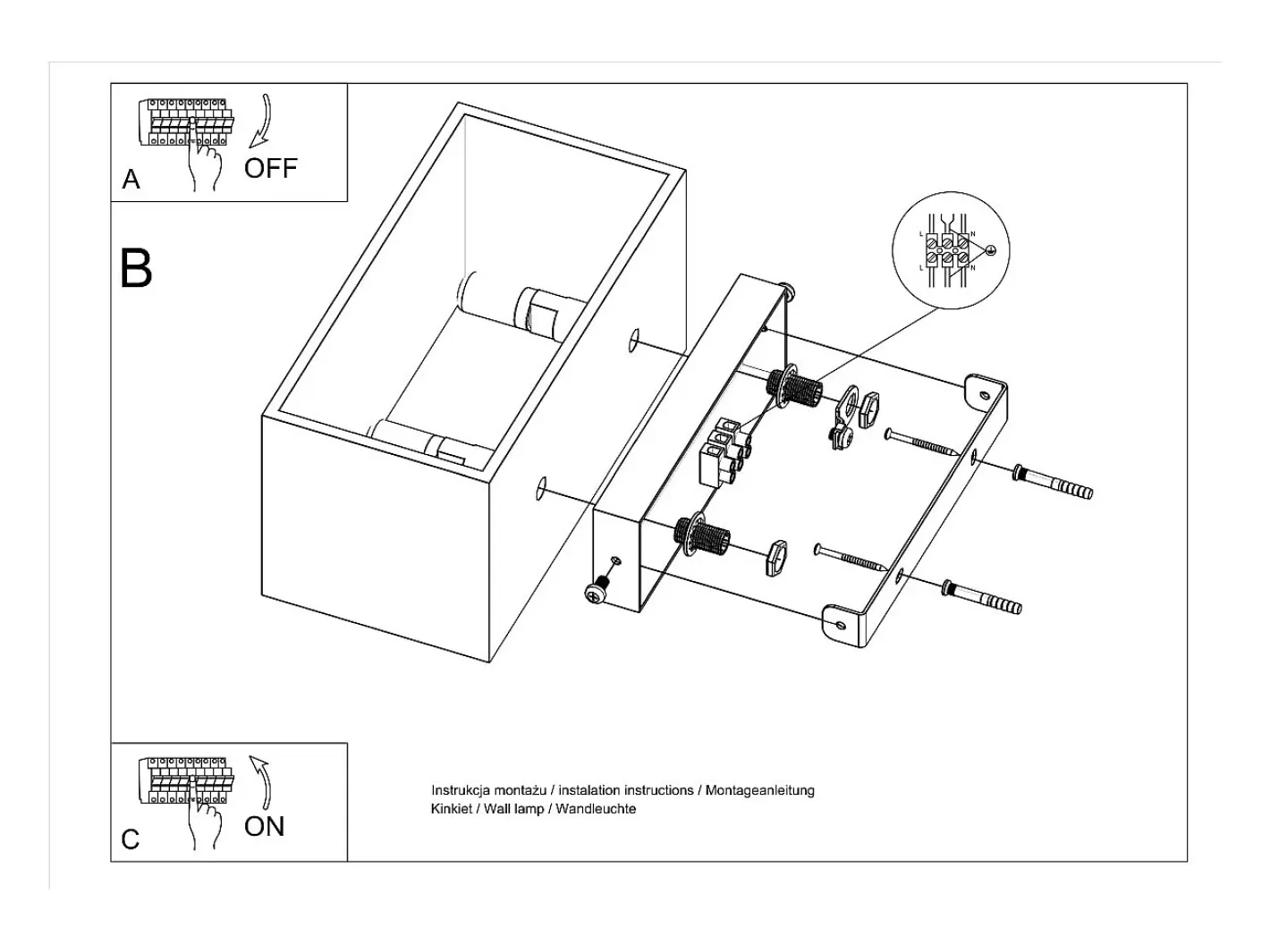 Sollux Lighting Aplique Para Pared-Sollux QUAD MAXI - 2 Light Up Down Flush Wall claro Gris
