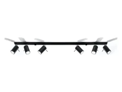 Sollux Lighting Sollux RING - Barra de 6 focos de luz negra, GU10 Negro New
