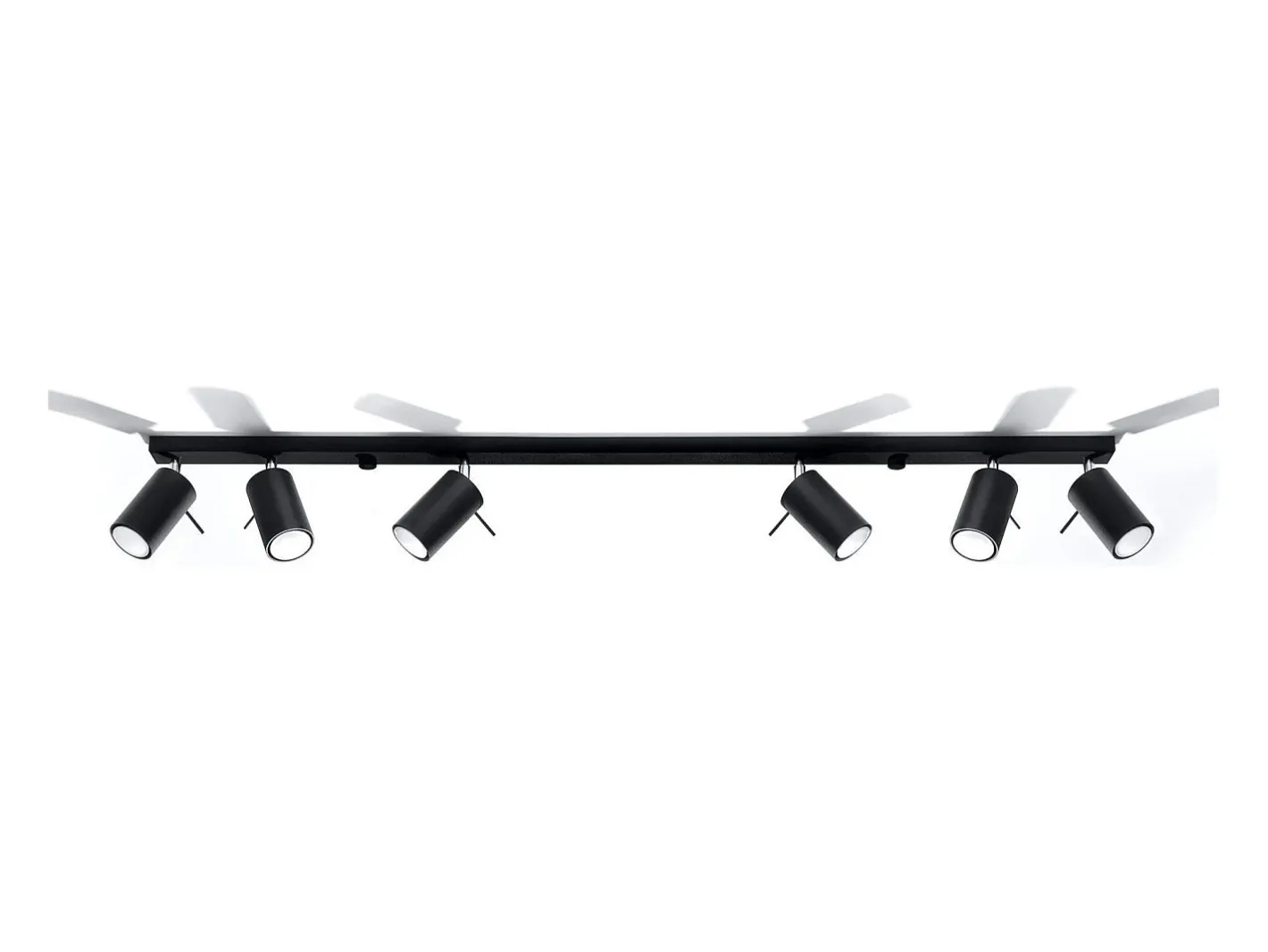 Sollux Lighting Sollux RING - Barra de 6 focos de luz negra, GU10 Negro New