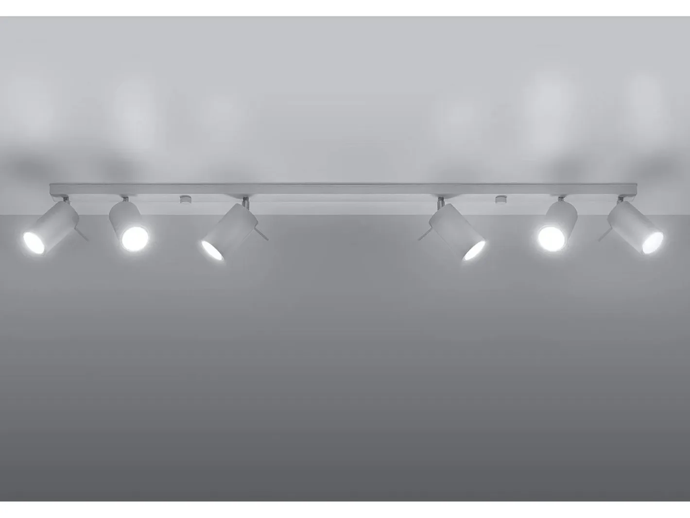 Sollux Lighting Plafón-Sollux RING - Barra de 6 focos de luz blanca, GU10 Blanco