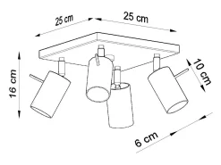 Sollux Lighting Sollux RING - Cluster de 4 focos de luz , GU10 Blanco Hot