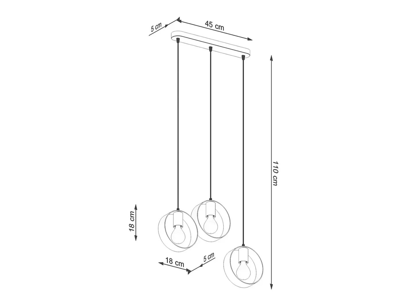 Sollux Lighting Sollux Titran Plafón colgante Bar Blanco Clearance