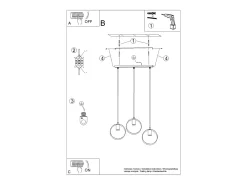 Sollux Lighting Sollux Titran Plafón colgante Bar Blanco Clearance
