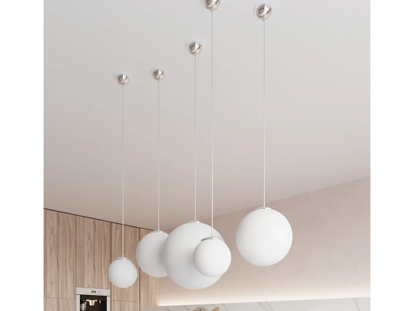 Sollux Lighting Sollux UGO - 1 Light Globe colgante , cromo, E27 Blanco New