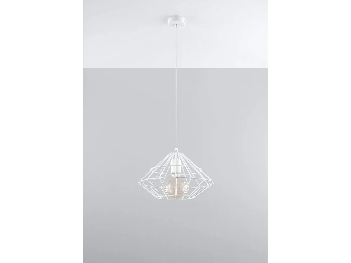 Sollux Lighting Lámpara Suspendida-Sollux UMBERTO - Lámpara colgante de techo tipo jaula con 1 luz blanca, E27 Blanco