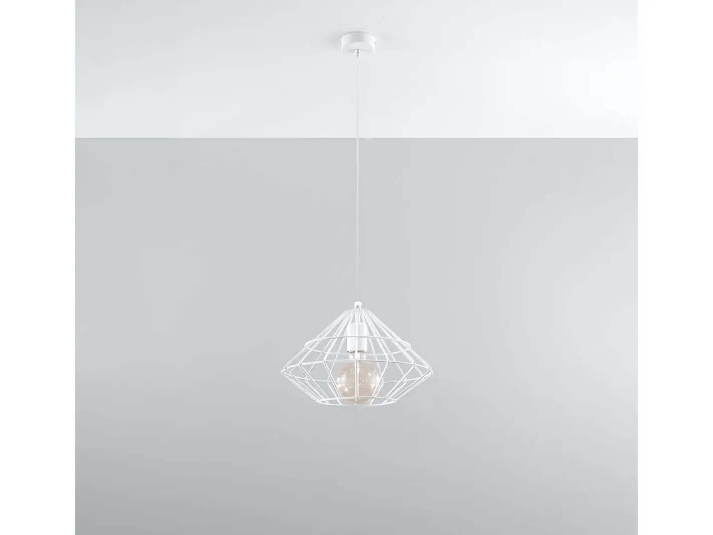 Sollux Lighting Lámpara Suspendida-Sollux UMBERTO - Lámpara colgante de techo tipo jaula con 1 luz blanca, E27 Blanco