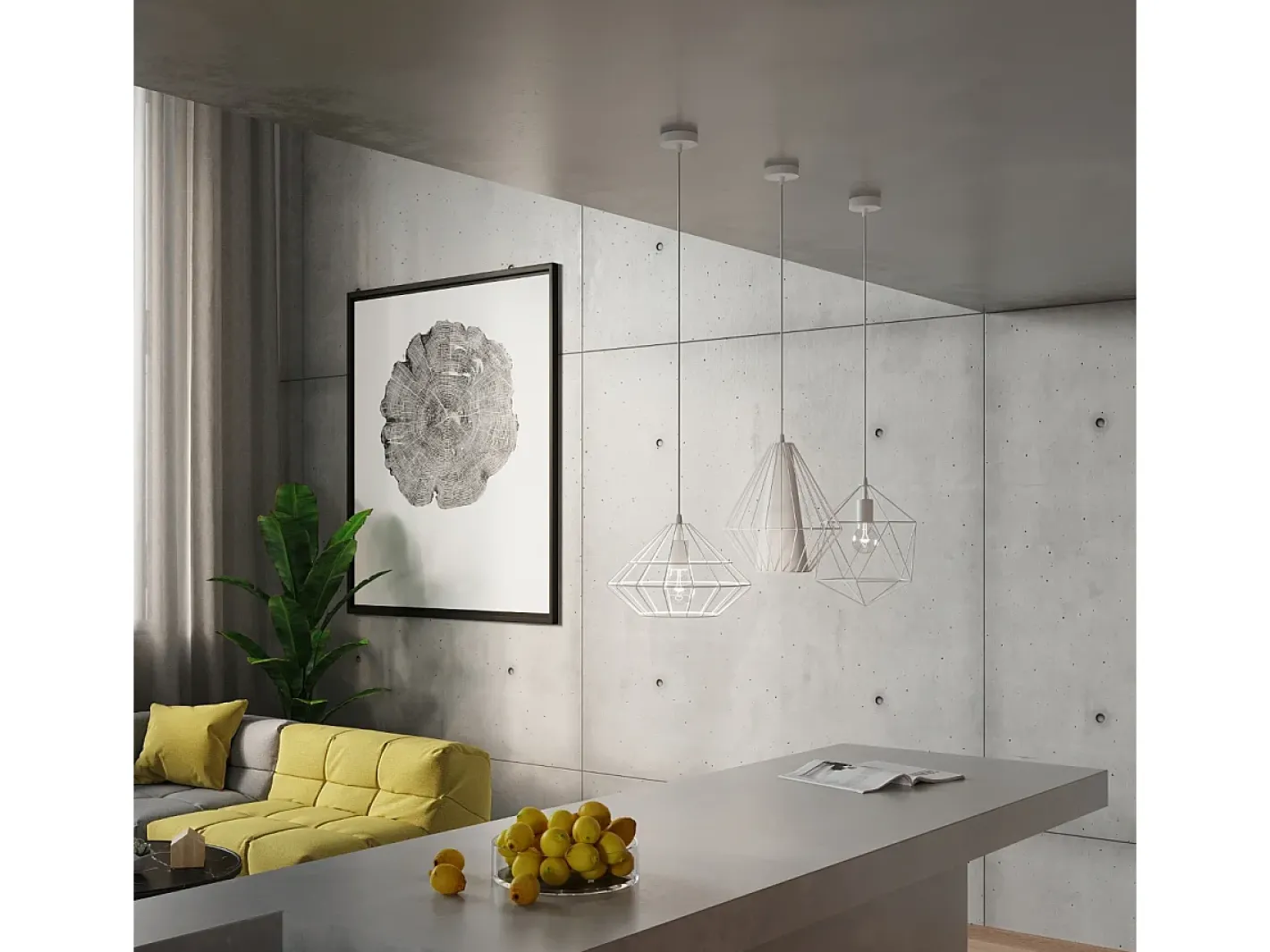 Sollux Lighting Lámpara Suspendida-Sollux UMBERTO - Lámpara colgante de techo tipo jaula con 1 luz blanca, E27 Blanco