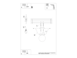 Discount Sollux Lighting Sollux Yoli Plafón Globe Negro