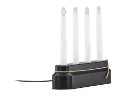 ebuy24 Soporte de adviento eléctrico Näsfjället de 4 luces, color . Negro Sale