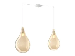 Sosp. Bianco 2 Luci Spostabile Vetri (1 Medio+1 Grande) Tutti Ambra Blanco Hot