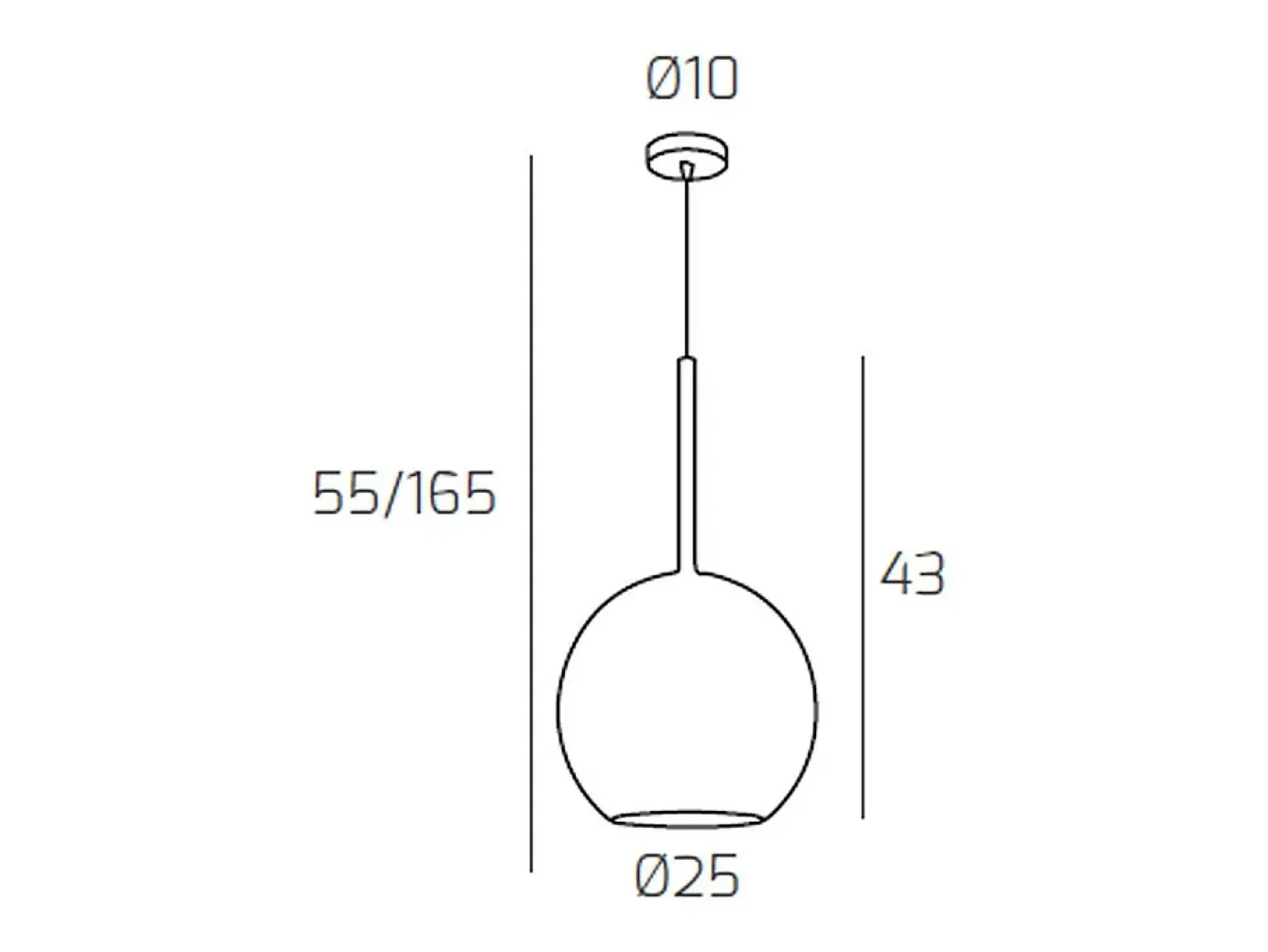 Lámpara Suspendida-Sosp. Cromo 1 Luce Grande Ambra Plateado