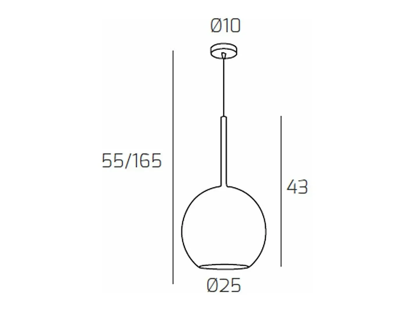 Sosp. Cromo 1 Luce Grande Cromo Plateado New