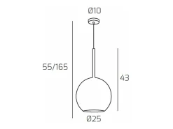 Sosp. Cromo 1 Luce Grande Oro Dorado New
