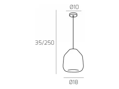 Sosp. Cromo 1 Luce Vetro Beta Blu Plateado Discount