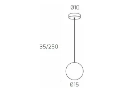 Sosp. Cromo 1 Luce Vetro Fume Plateado