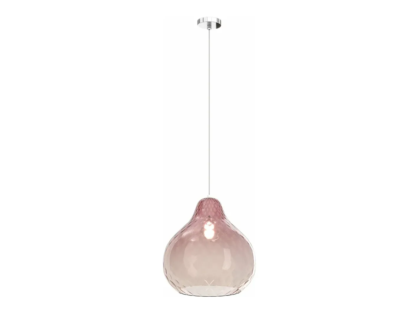 Sale Sosp. Cromo 1 Luce Vetro Grande Rubino Marru00f3n chocolate