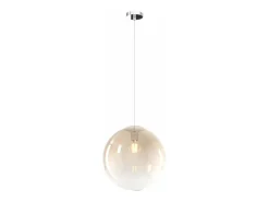 Sosp. Cromo 1 Luce Vetro Grande Ambra Plateado Outlet