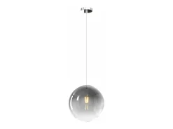 Outlet Sosp. Cromo 1 Luce Vetro Medio Fumé Plateado