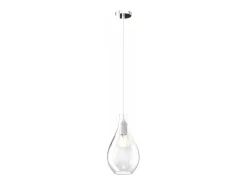 Sosp. Cromo 1 Luce Vetro Piccolo Trasparente Plateado New