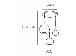 Sosp. Cromo Tonda 3 Luci Vetri 1 Grande Ambra+1 Medio Trasparente+1 Piccolo Ambra Plateado Online