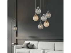 Sospensione 1 Luce Diamante In Ferro Bianco E Vetro Soffiato Trasparente Blanco Online