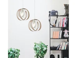 Outlet Sospensione 1 Luce Tobias Ferro Laccato Bianco E Tortora Taglio Laser Topo