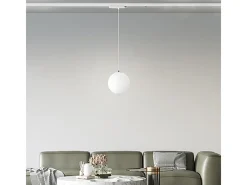 Sospensione Binario Metallo Bianco Vetro Led 24W 3000K Blanco Clearance