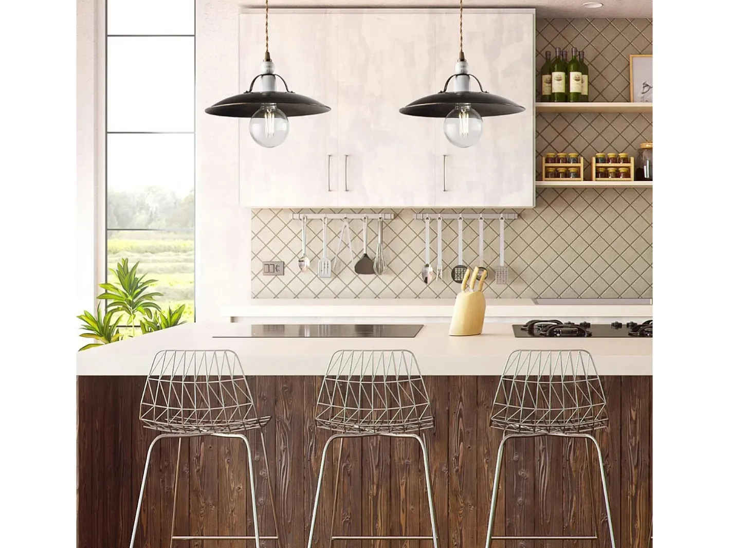 Discount Sospensione Cantina Stile Industrial 1 Luce Ferro Marrone E Oro Dorado