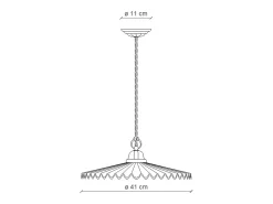 Ferroluce Sospensione Classica L'Aquila Ottone E Ceramica Decorato Diam. 41Cm 1 Luce E27 Marru00f3n Clearance