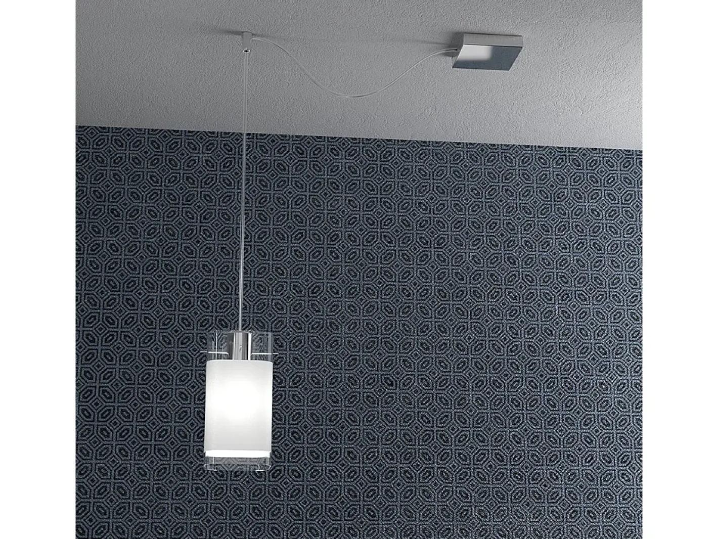 Sospensione Contemp Decentratori Wild Metallo Cromo Vetro Satinato 1 Luce E27 Plateado Clearance