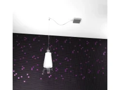 Sospensione Contemp Decentratori Cone Metallo Cromo Vetro Satinato 1 Luce E27 Blanco