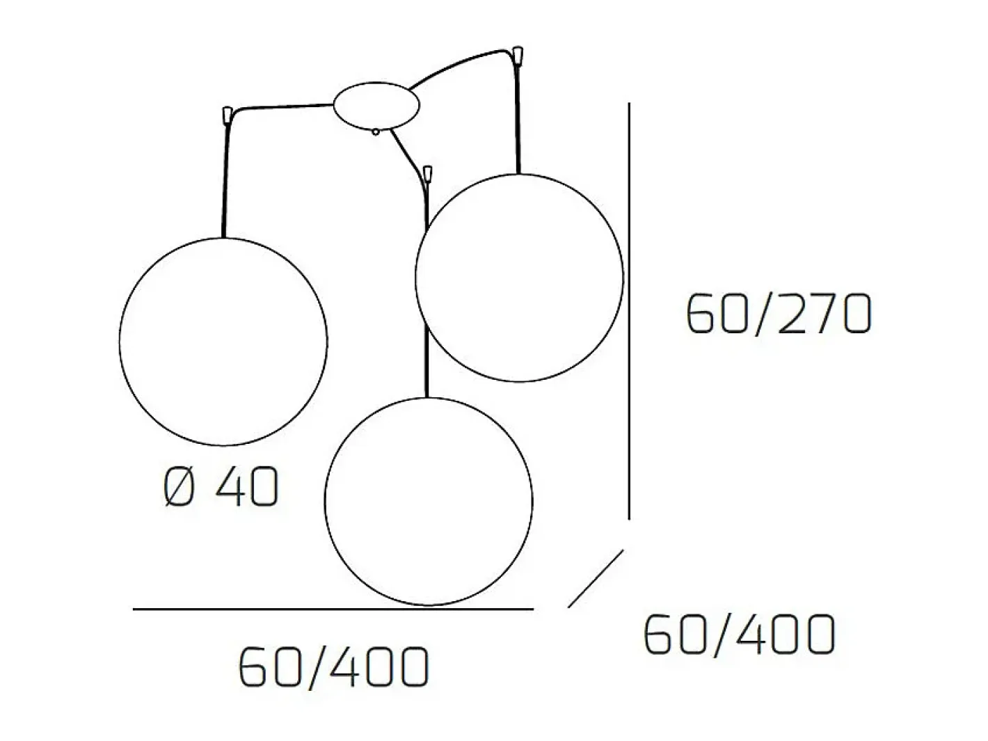 Lámpara Suspendida-Sospensione Contemp Glitter Metallo Cromo Vetro Soffiato Trasp 3 Luci E27 40Cm Blanco