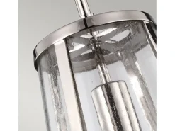 Lámpara Suspendida-Sospensione Contemporanea Harrow Alluminio Nichel Lucido Vetro 1 Luce E27 D20Cm Marru00f3n