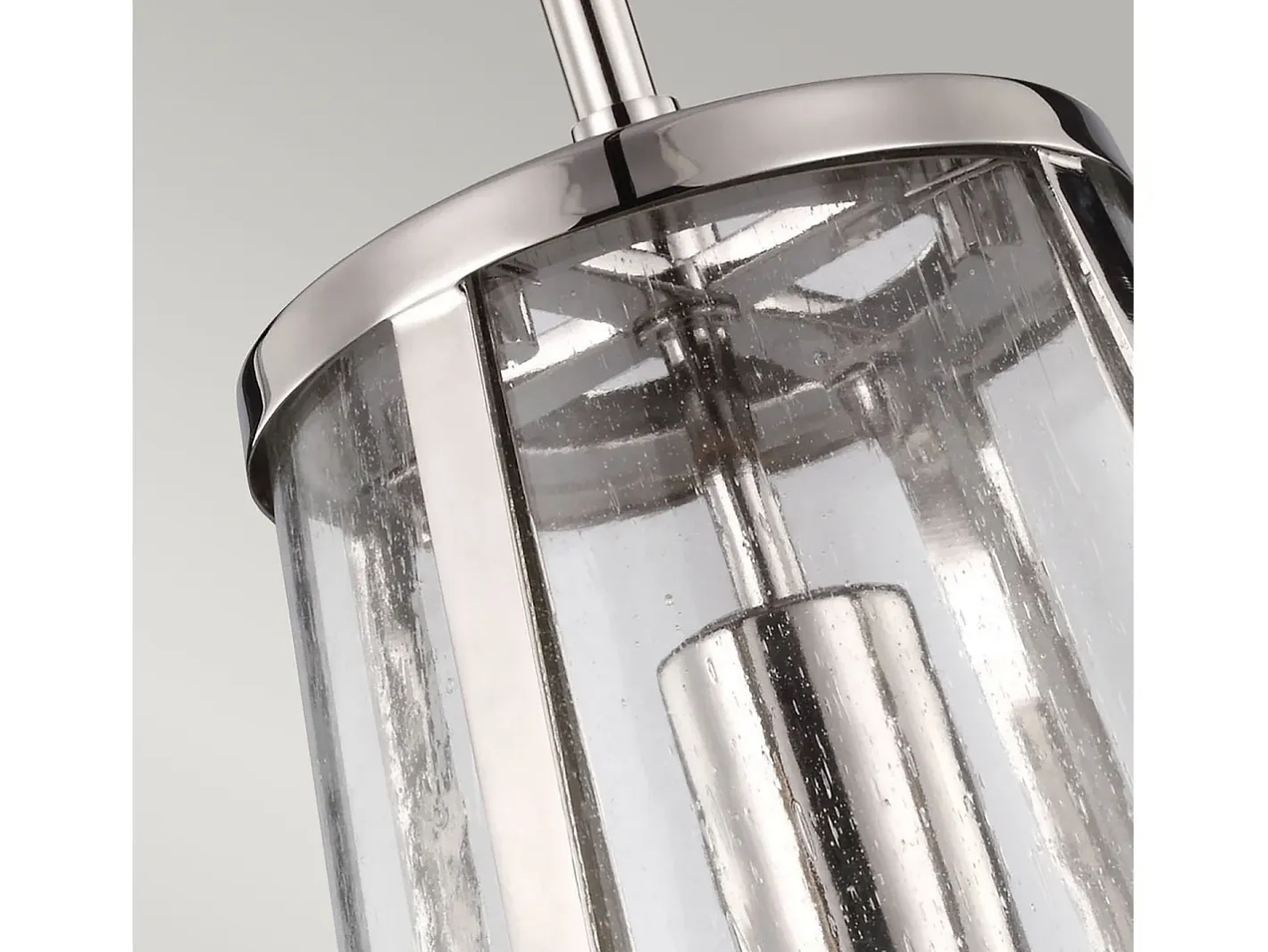 Lámpara Suspendida-Sospensione Contemporanea Harrow Alluminio Nichel Lucido Vetro 1 Luce E27 D20Cm Marru00f3n