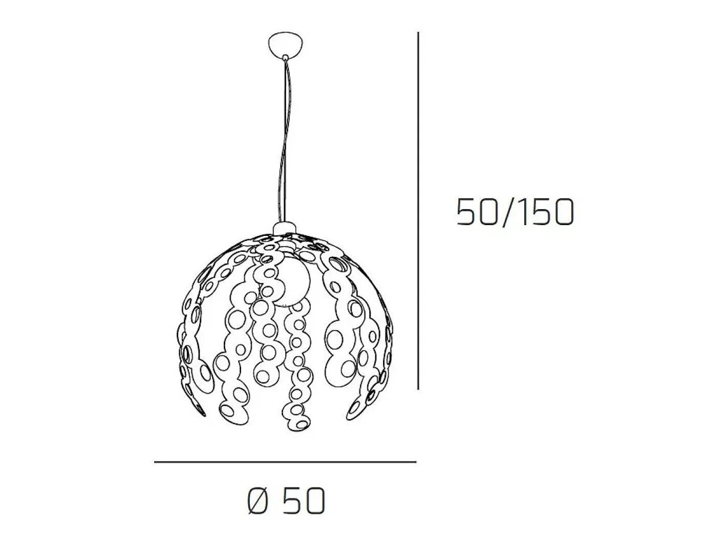 Lámpara Suspendida-Sospensione Contemporanea Chain Metallo Bianco E Cromo 1 Luce E27 Blanco