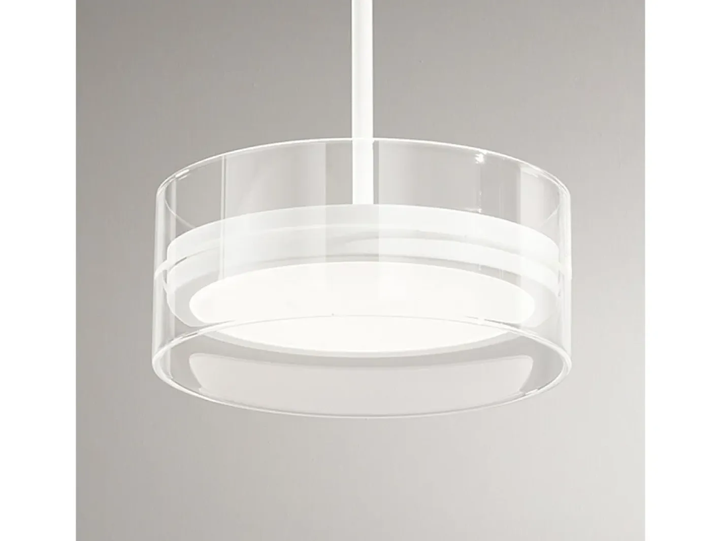 Lámpara Suspendida-Sospensione Contemporanea Aere Metallo Bianco Vetro Led 14W 3000K Blanco