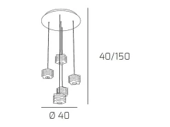 Sospensione Contemporanea Rubik Metallo Cromo Diffusore Cristallo 5 Luci G9 Blanco Sale