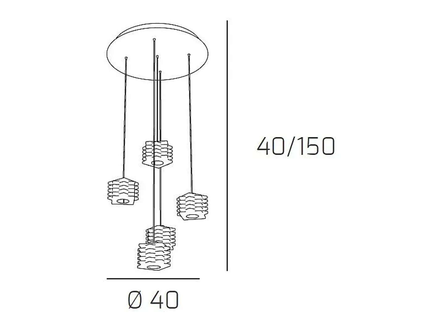 Sospensione Contemporanea Rubik Metallo Cromo Diffusore Cristallo 5 Luci G9 Blanco Sale