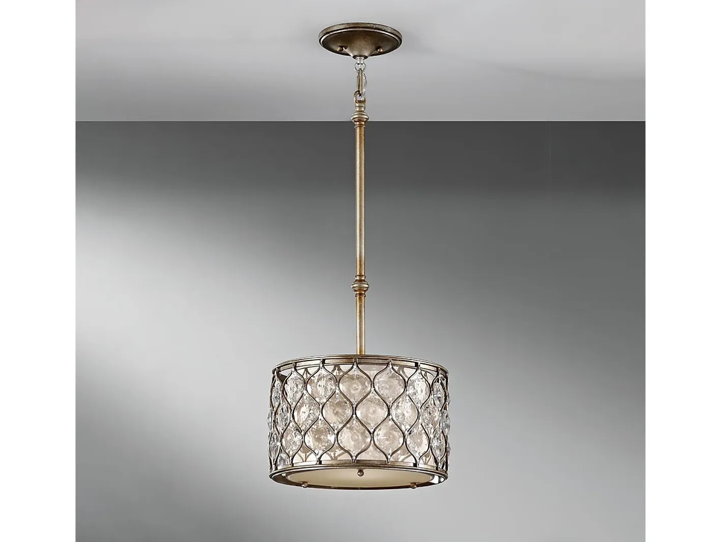 Lámpara Suspendida-Sospensione Contemporanea Lucia In Acciaio Argento Brunito Cristallo 1 Luce E27 Plateado