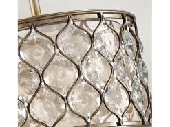 Lámpara Suspendida-Sospensione Contemporanea Lucia In Acciaio Argento Brunito Cristallo 1 Luce E27 Plateado