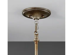 Lámpara Suspendida-Sospensione Contemporanea Lucia In Acciaio Argento Brunito Cristallo 1 Luce E27 Plateado