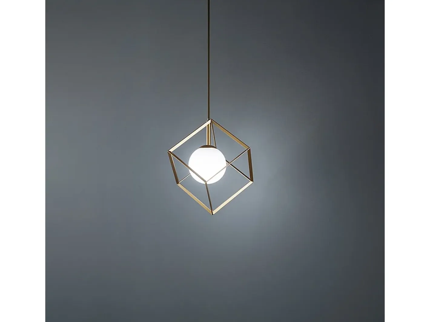 Sospensione Contemporanea Cube Metallo Oro 1 Luce G9 Dorado New
